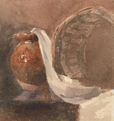 Still Life with Earthenware Jug and Broken Basket by Peter de Wint